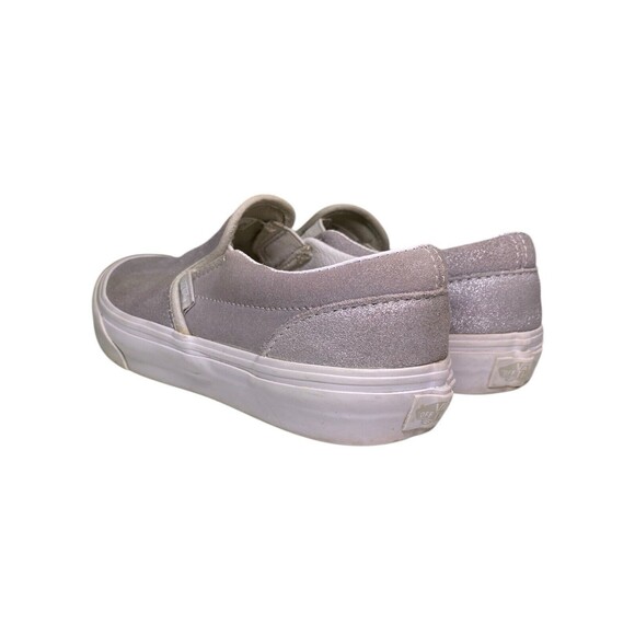 Vans Classic Slip On Silver Shoes With Box Kids Size 3.5 - Picture 9 of 16